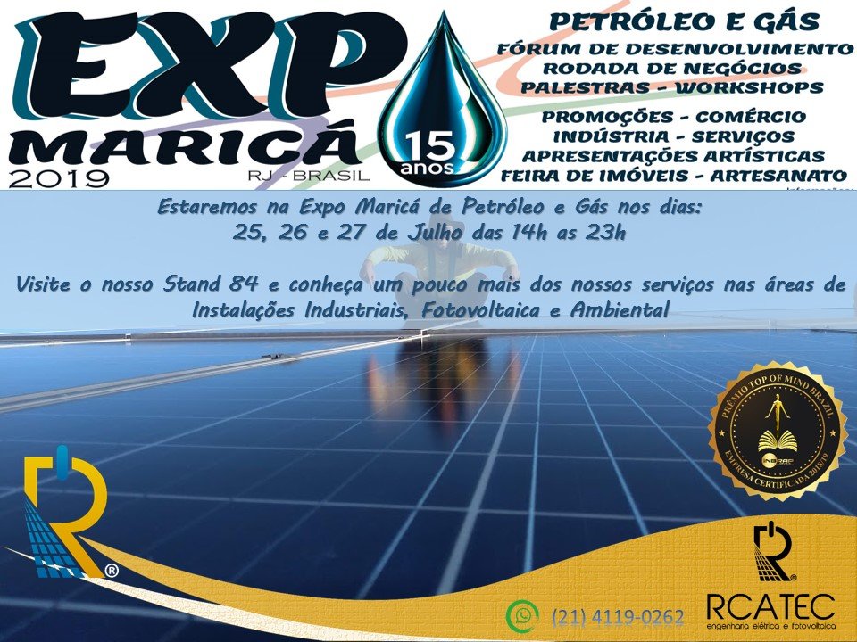 Venha nos visitar na Feira de Petróleo e Gás em Maricá nos dias 25, 26 e 27 de Julho das 14 as 23h.